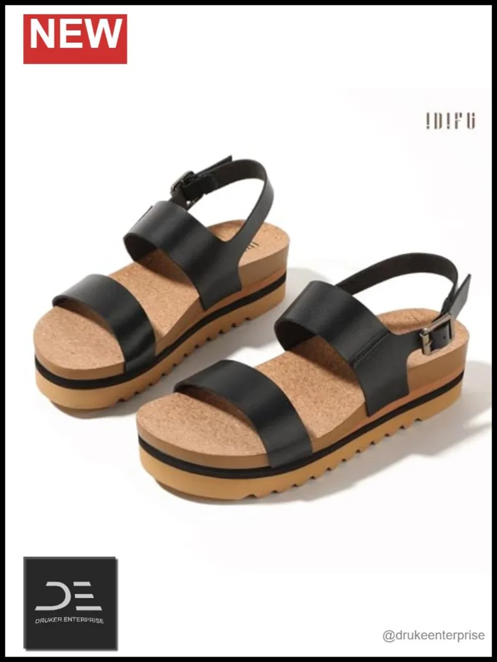 Women's Platform Sandals Wedge Heels Ankle Strap Cushioned Arch Support PU